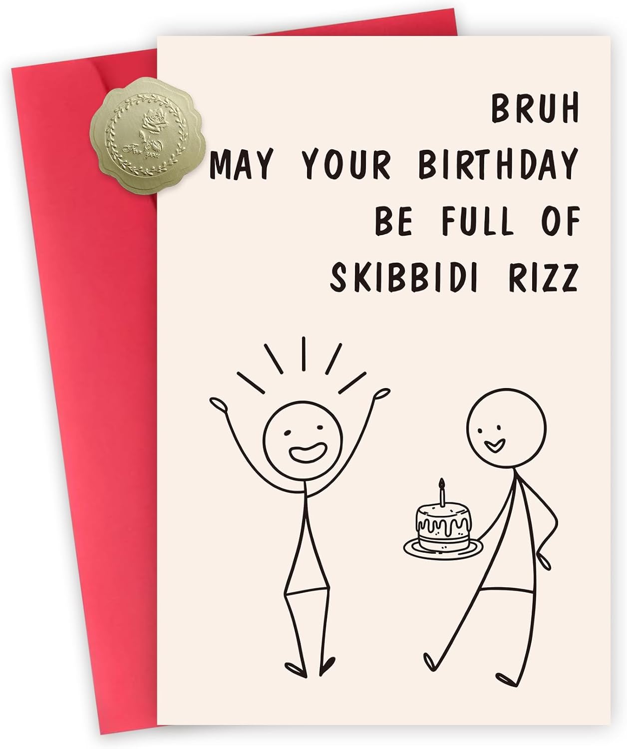 Funny Birthday Card, Teenagers Bday Decorations & Gifts Idea with Gen Z Slang Meme-Inspired Design, Happy 13th 14th 15th 16th 17th 18th 19th 20th 21th 22th Birthday Cards for Boys Girls 063