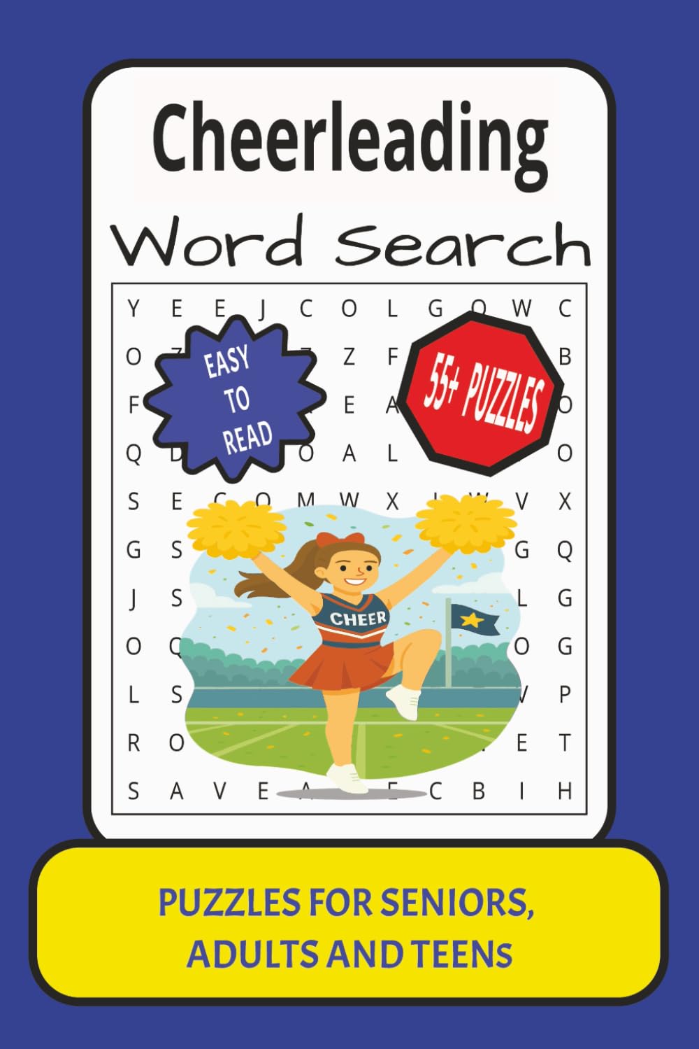 Cheerleading Word Search: Word Search with Easy to Read Print about Cheerleading, Puzzle Book, Brain Games, Dance, Competition, Jumps : 6x9 inches: ... (Sports and Activities Word Search Book)