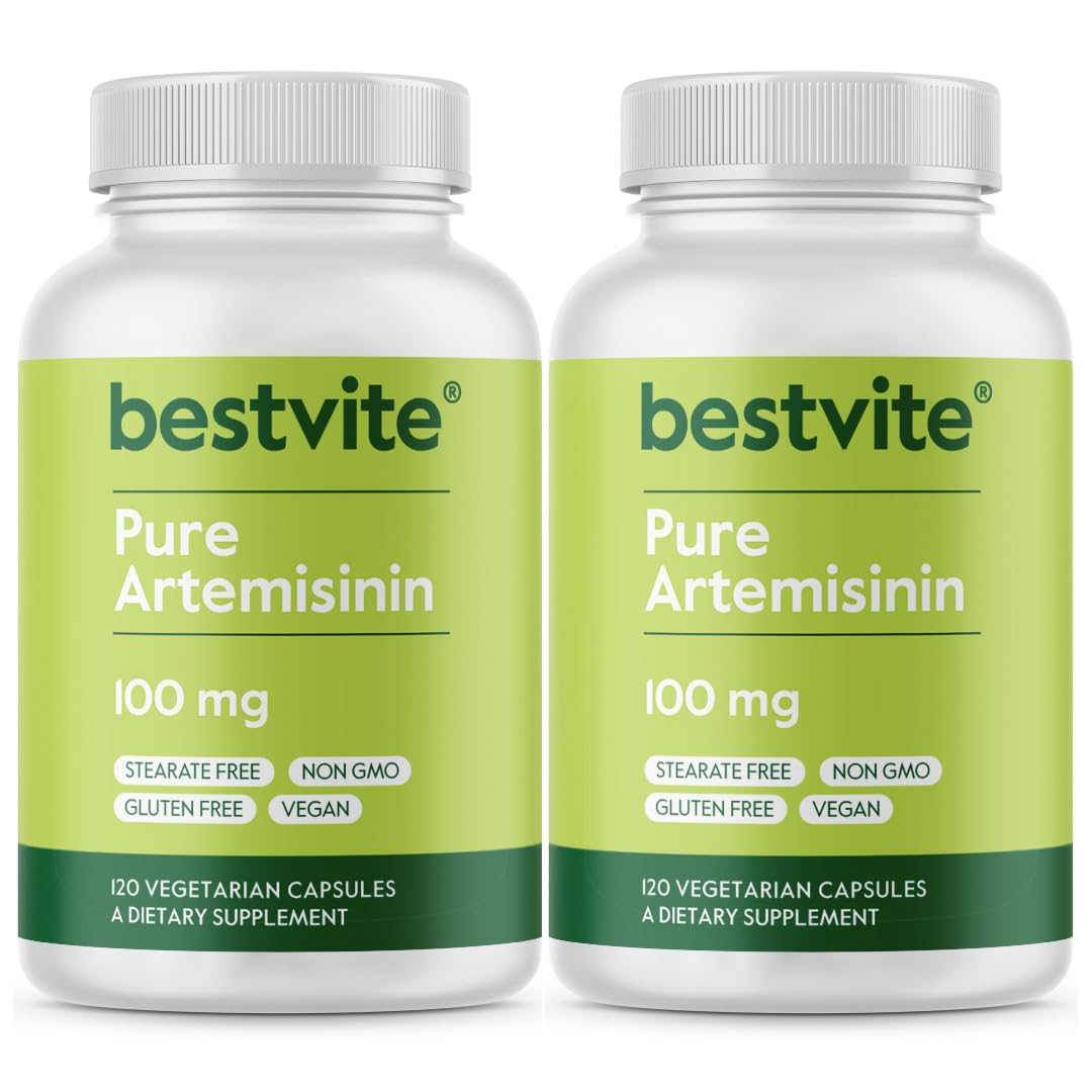 Bestvite Artemisinin 100mg (240 Vegetarian Capsules) (2-Pack) - No Stearates - No Flow Agents - Vegan - Gluten Free - Non GMO
