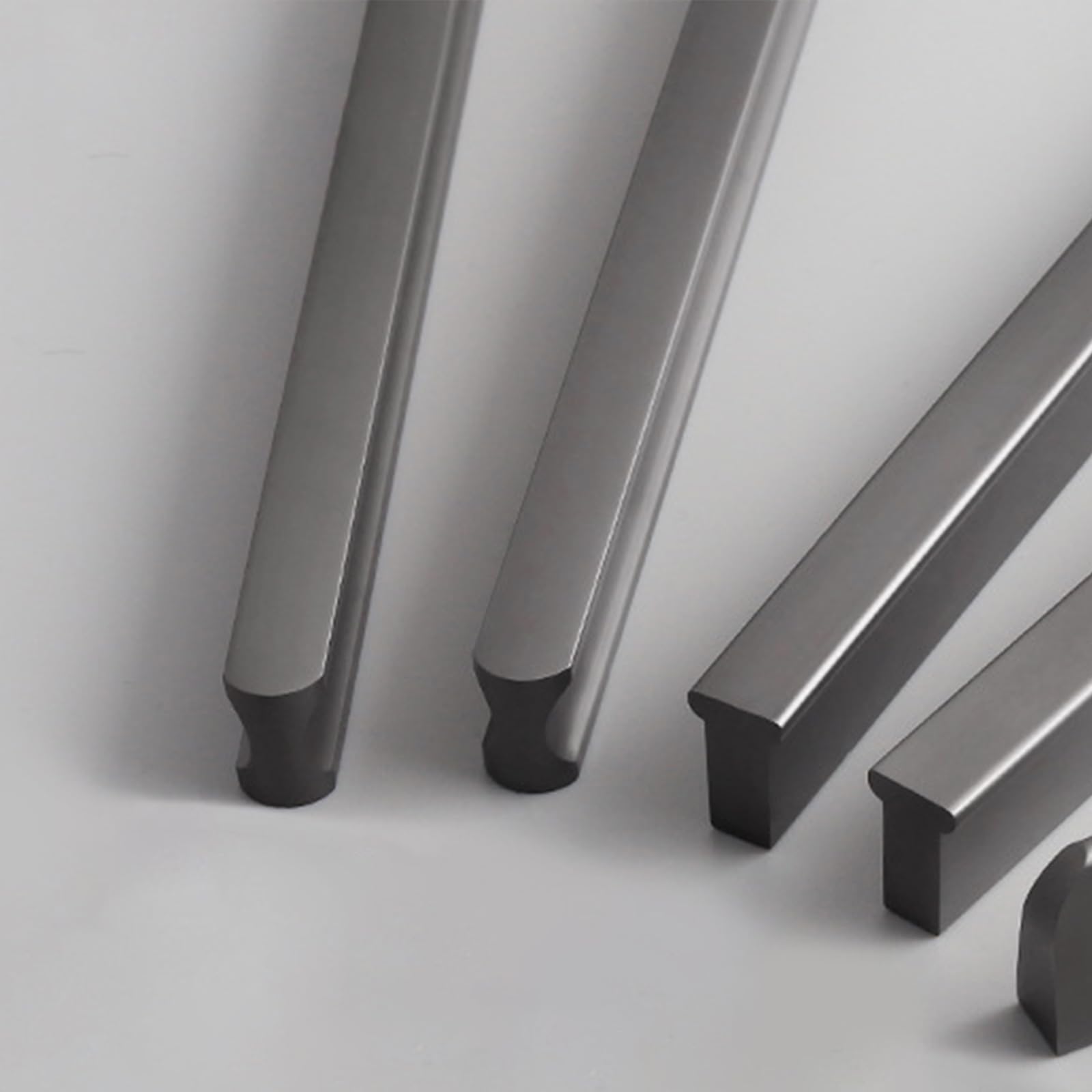 Griffe für Schränke Graue Lang,2 Griffe Küche Modern Massive Aluminium | Eloxierte Oberfläche I-Zuggriffe Lochzentren: 64 - 1160 mm Schubladengriff für Schublade Küche Badezimmer 960mm/37.8in