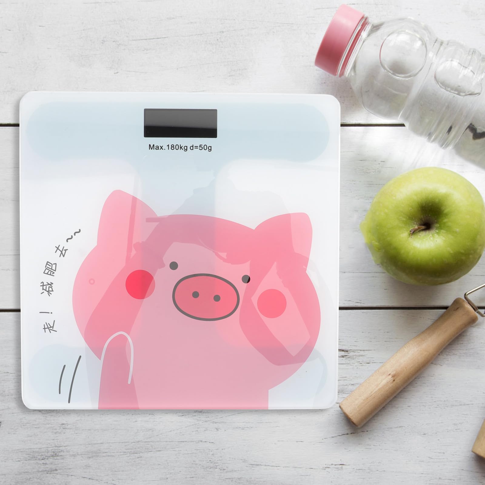 Vaguelly Pèse-personne Numérique Grand Écran Lcd et Verre Trempé, Balance Corporelle Automatique Précise Batterie Intégrée pour Maison et Salle de Bain