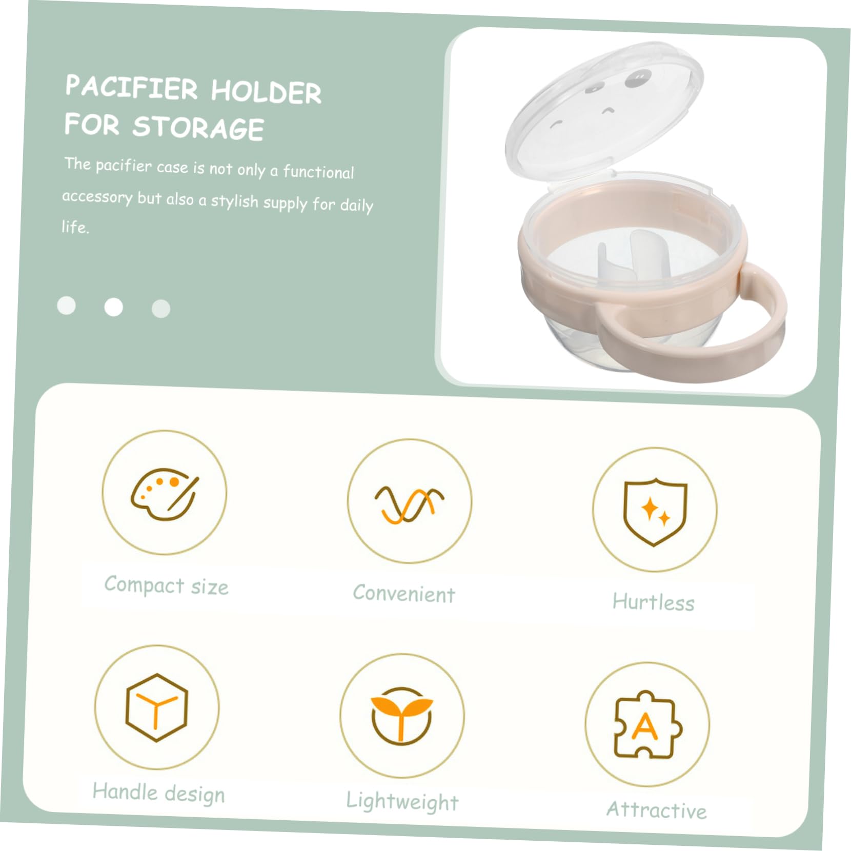 ibasenice 10piezas Portachupete Portátil Gancho Caja De Almacenamiento Para Chupetes Organizador De Viaje Para Bebés Diseño Divertido y Compacto Para Mantener La Higiene Del Chupete