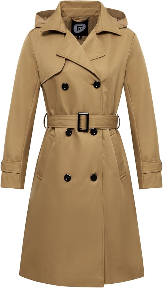Amazon.com: Garemcy Women's Long Waterproof Trench Coat Double