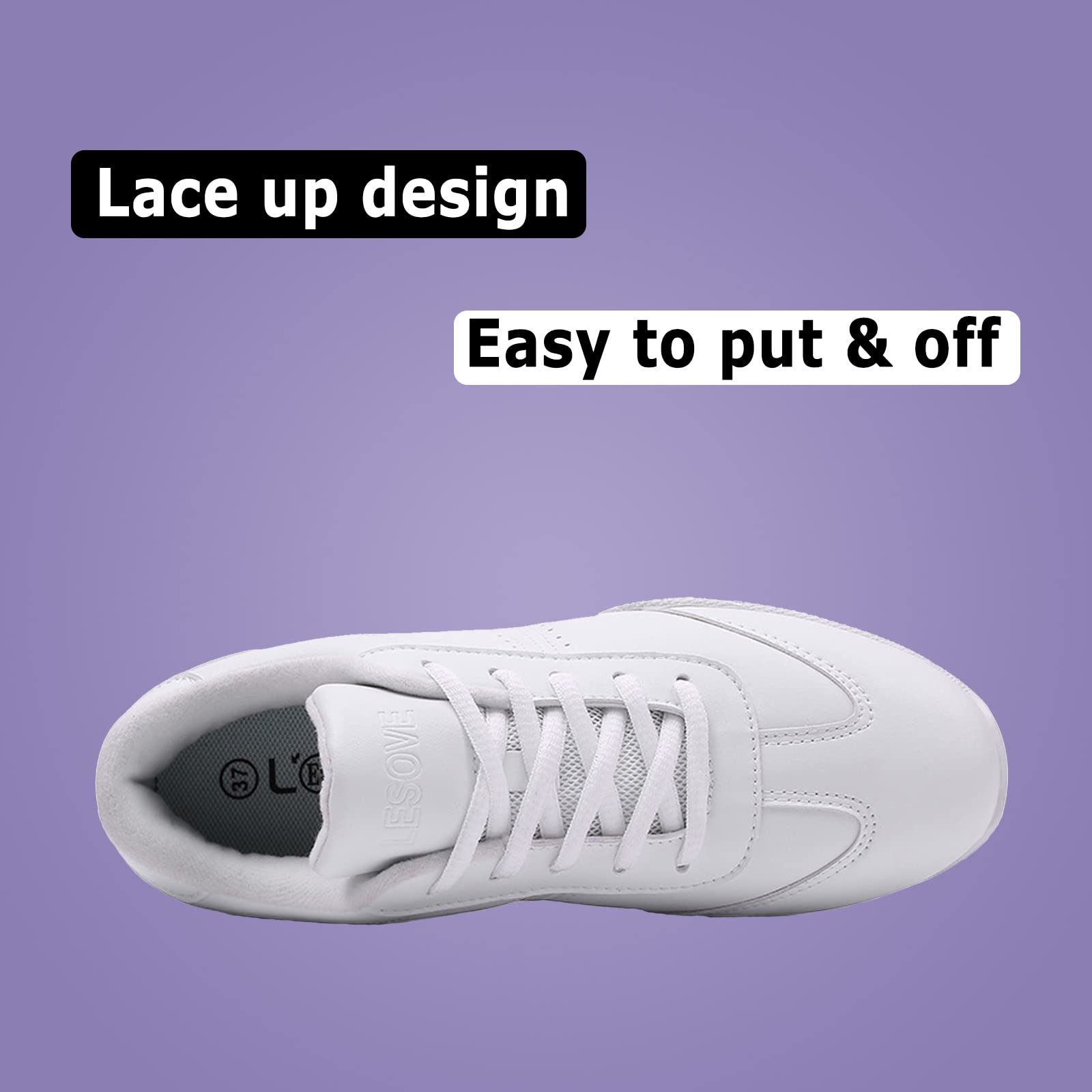 Scarpe da ballo da donna Cheer Scarpe da ginnastica bianche da cheerleading da competizione scarpe sportive da passeggio atletica