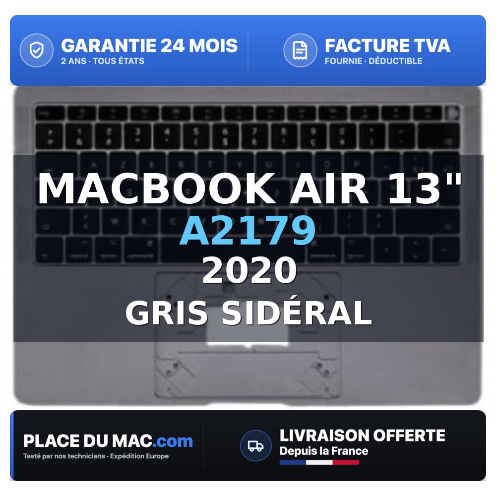 reboot Cover superiore per tastiera francese (A2179) Grigio Sideral MacBook Air 13 E2020 compatibile Apple Grade B