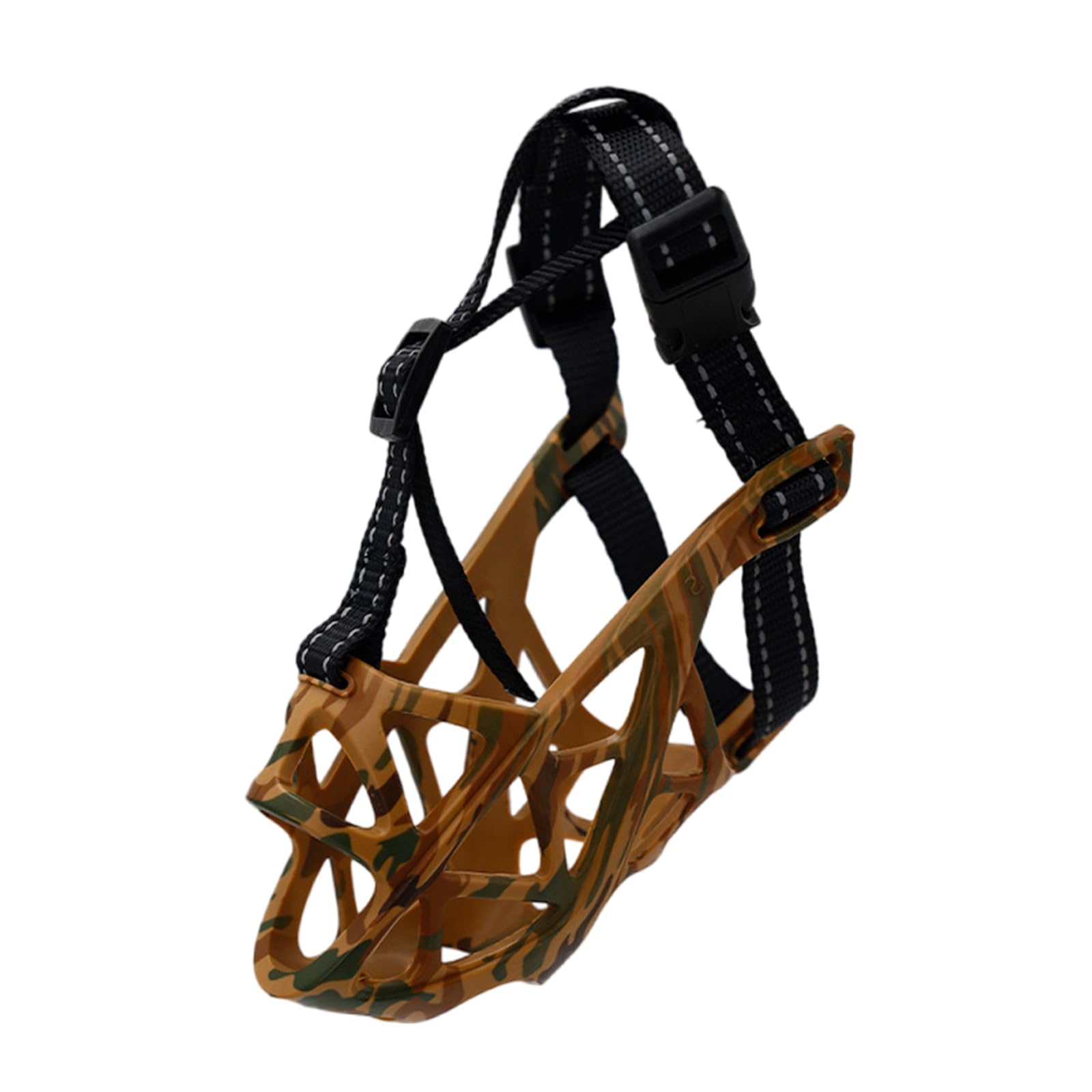 Museruola for cani, traspirante, regolabile, con apertura frontale, consente di ansimare e bere, ampio foro for respirare.,Museruola per cani(Camouflage Color,M)