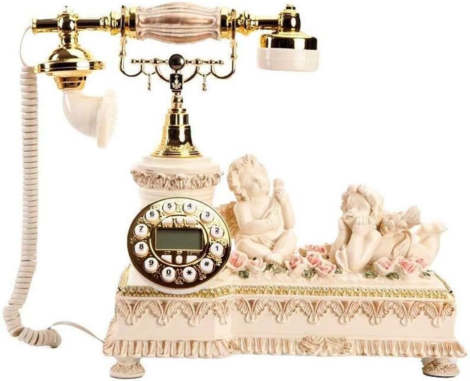 Antique Landline European-Style High-Grade Retro Telephone Wired Landline Decorative Ornaments Caller ID One-Click Replay Call Record Query for Home Office