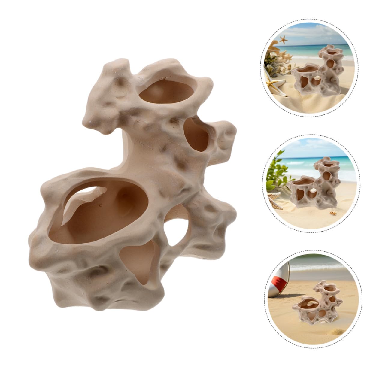 TOYANDONA 2stücke Keramik Aquarium Höhle Garnelen Versteck Betta Fisch Dekoration Natur Design Sichere Rückzugsort Verschleißfest und Farbecht für Süß und Meerwasseraquarien