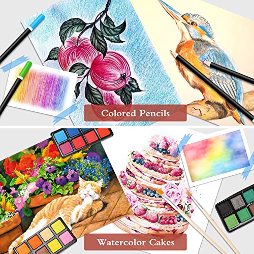 Art Supplies, 185 Piece Deluxe Wooden Art Set Professional Art Kits with 2 Sketch Books, Crayons, Oil Pastels, Colored… - Image 5
