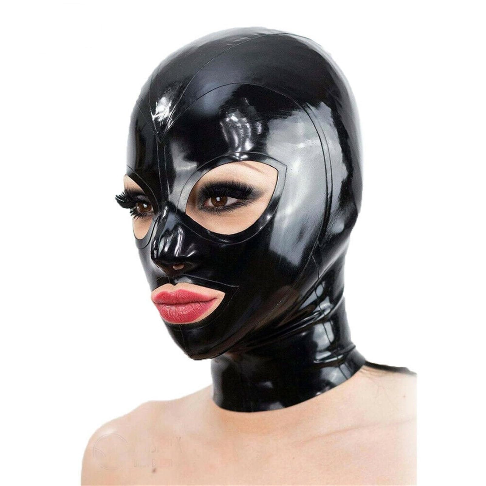 Máscara de Bondage SM Máscara de Látex Sexy Máscara de Fetiche de Esclavo Extremo Deja Agujeros para Respirar Máscara Completa de Goma Juegos Sexuales Máscara BDSM para Pareja Juego Oscuro Juegos(Norm