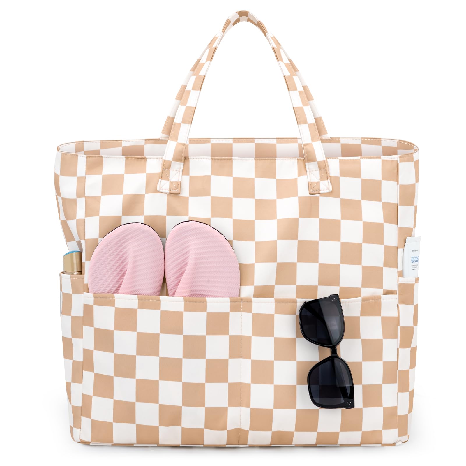 Strandtasche Badetasche Große XXL mit Reißverschluss Familie Beach Bag Shopper Damen, Leicht Faltbare Grosse Schwimmbadtasche, Urlaub Must Have Einkaufstaschen für Reisen Einkaufen Picknick Alltag