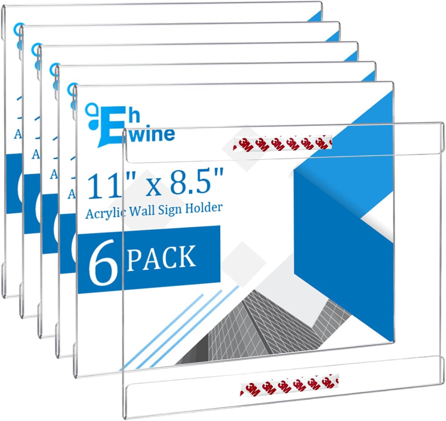 EHWINE 6 Pack 11 x 8.5 Wall Mount Acrylic Sign Holder