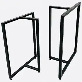 BASES de MESA Estilo INDUSTRIAL Modelo T 75x60cm Kit c/2un (Preto)