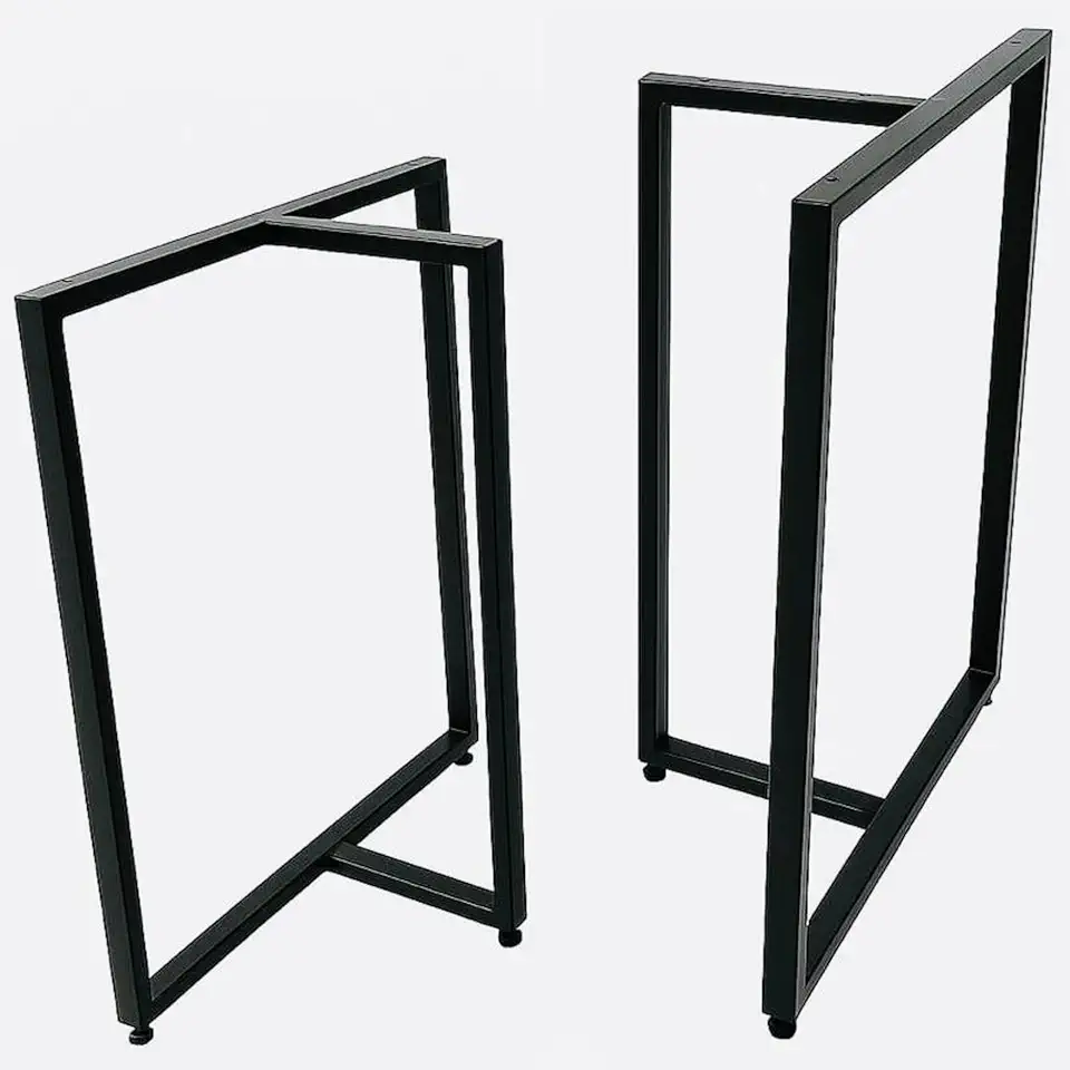 BASES de MESA Estilo INDUSTRIAL Modelo T 75x60cm Kit c/2un (Preto)