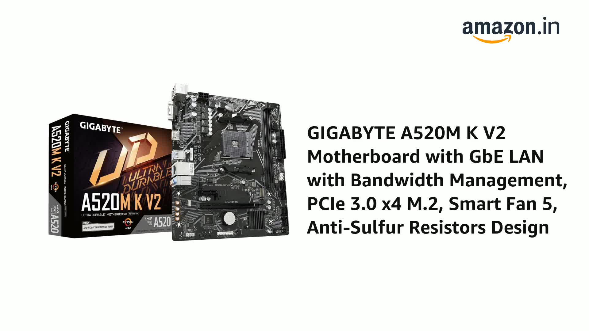 Amazon.in: Buy GIGABYTE A520M K V2 (Rev. 1.0) Micro-ATX