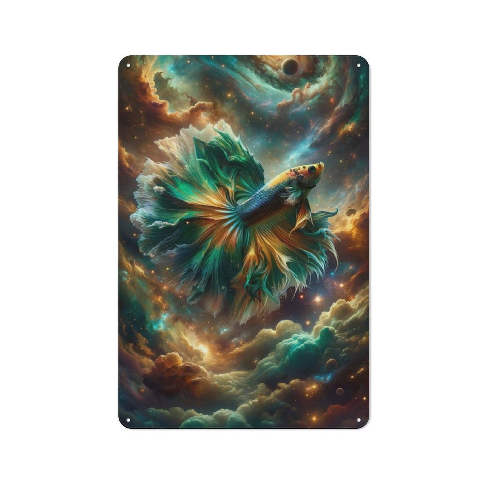 Junmoney Cosmic Betta Vintage Tin Sign 30X20cm With For Home Office Or Studio, For Home Office Decor Fans Refreshing A Room In Autumn