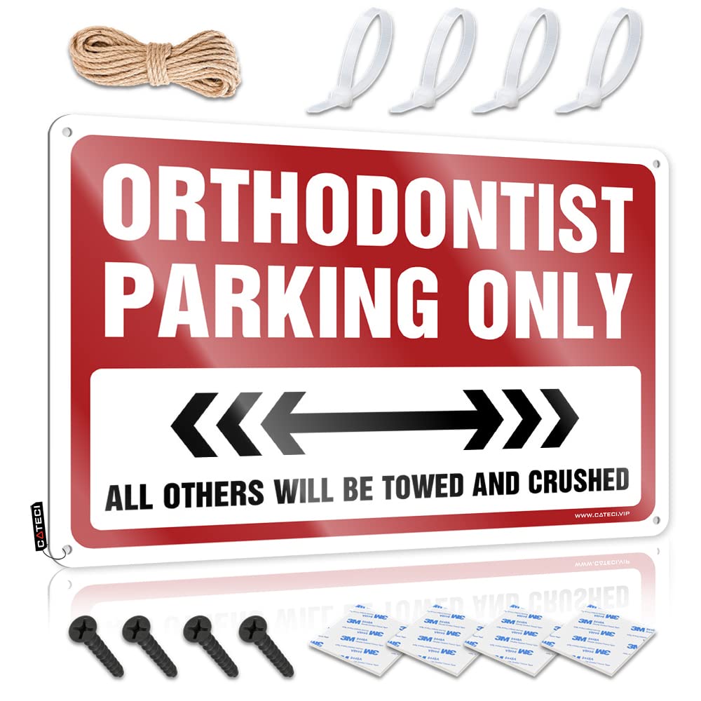 KRAZMURONGD Decaor Sign Orthodontist Parking Only Tin Sign Vintage Signs Metal Funny Outdoor Signs(30X40CM)