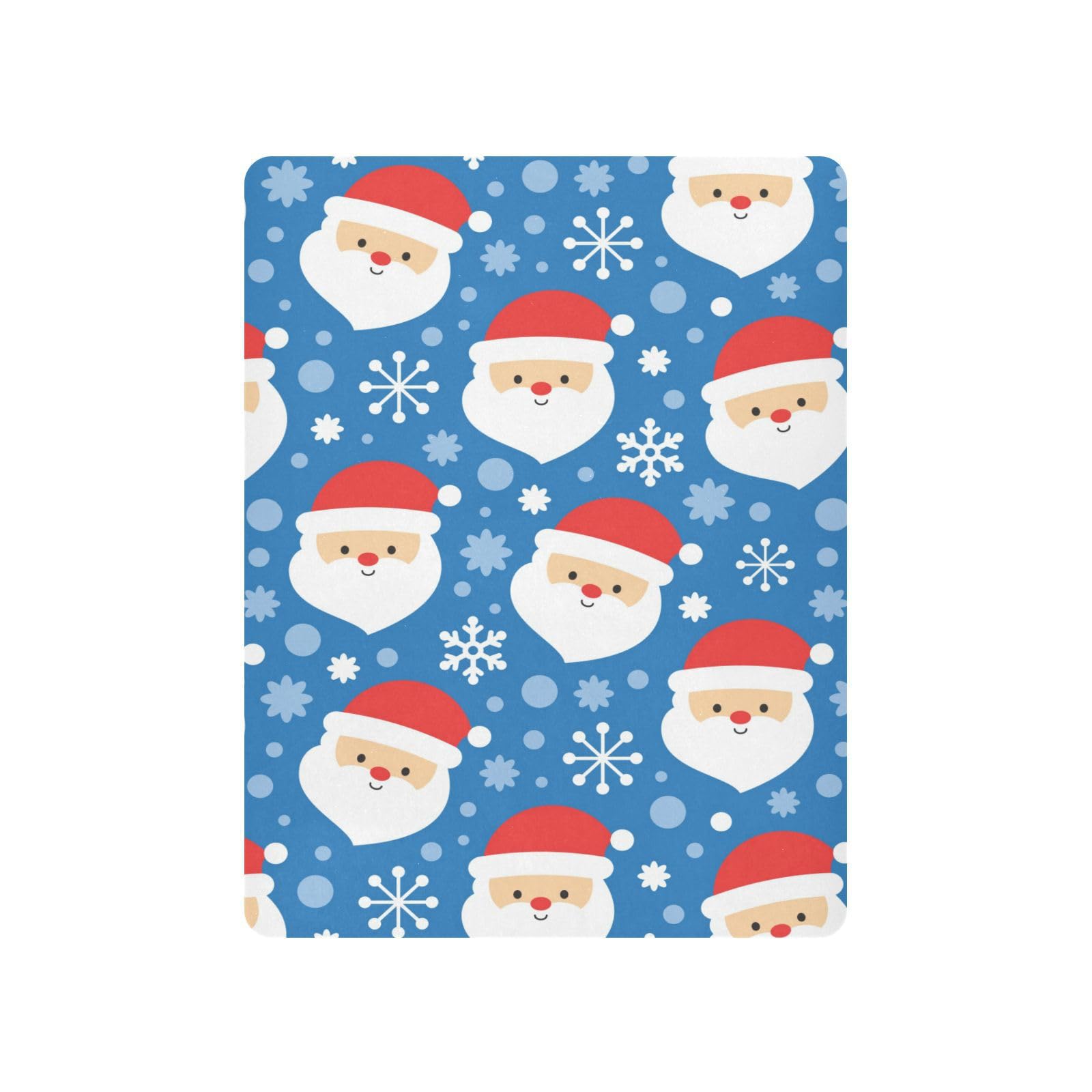 Moudou Christmas Santa Claus Playard Sheet for Boy Girls, Soft Breathable Fitted Toddler Sheet for Standard Playard Bed Mattress, 39 x 27 x 5 Inch