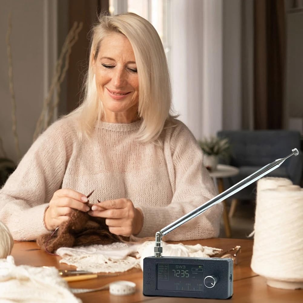 Radio de Bolsillo SI4732 con Pantalla IPS de 1,9 Pulgadas, 0,5-108 MHz, LSB, USB, Am, FM, Receptor de Radio para Todas Las Bandas, Color