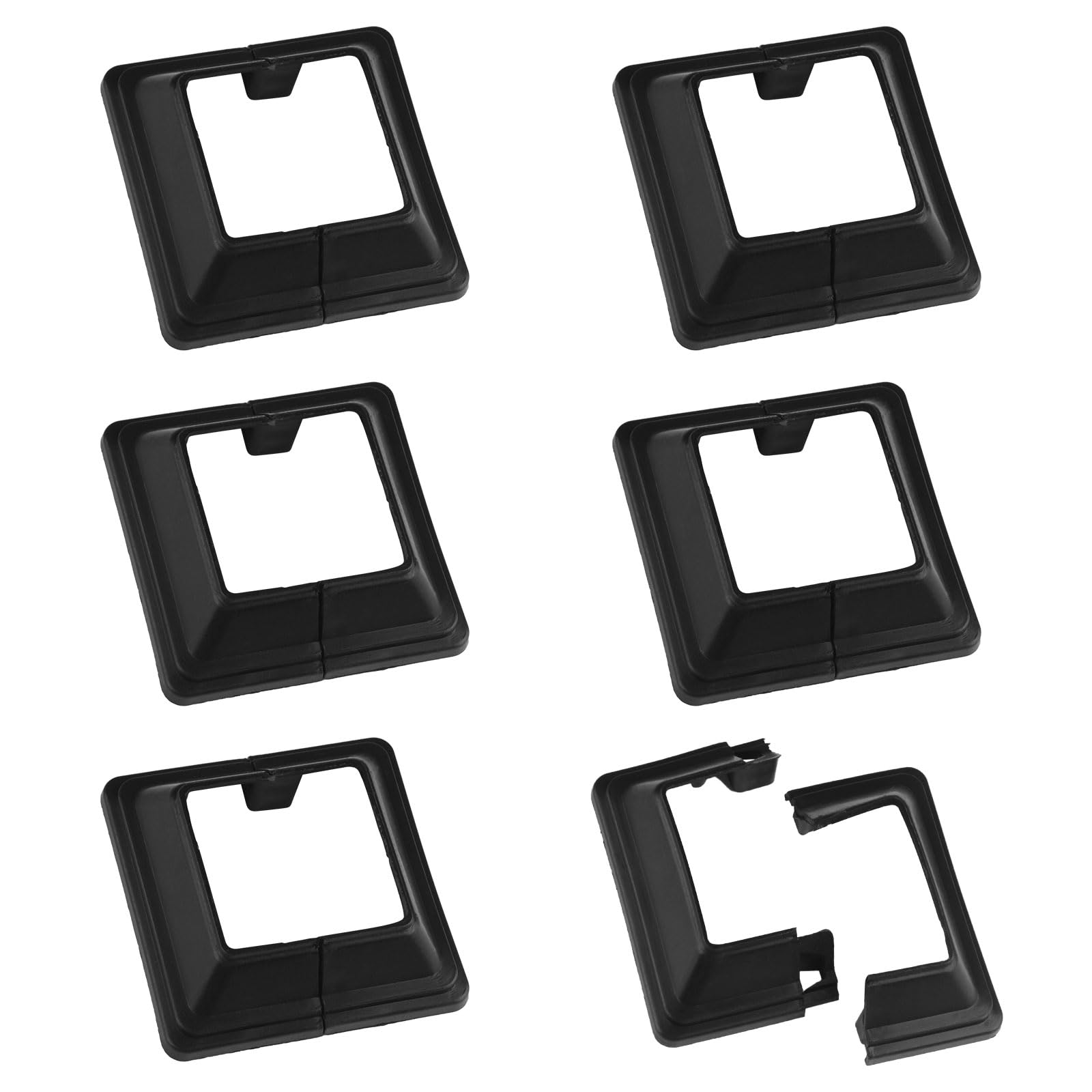 UFURMATE Cubierta de base de poste, 6 piezas 3,8 x 3,8 cm Cubierta de falda dividida para poste decorativo Placa de cubierta de poste para barandilla de valla, escalera, porche, cubierta