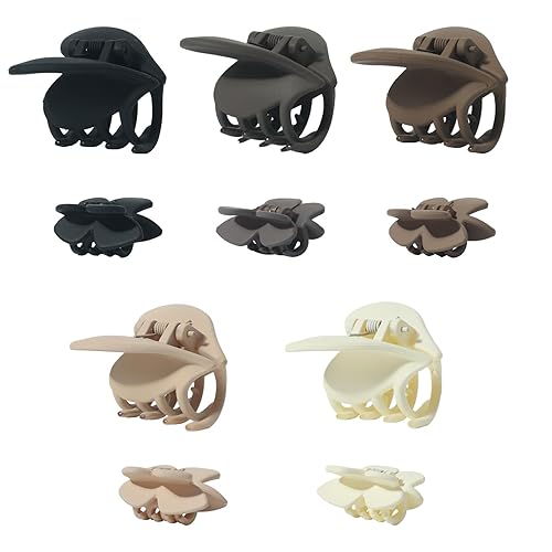 LifeDawn Pinzas para el cabello para mujer, 12 piezas de dientes rectangulares mate de doble fila, pinzas pequeñas para cabello fino o mediano,