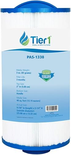 Tier1 Cartucho de filtro para piscina y spa Reemplazo para Jacuzzi 6540-723, Pleatco PJW40SC-F2M, Filbur FC-2811, Unicel 5CH-402 y más Filtro de
