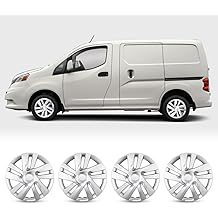 Winjet 15'' Chrome Wheel Covers Replacements Hubcaps for 2013-2021 Nissan NV200 Wheel Rim Covers, [Only Fit Iron Hub & Steel Wheel] Snap On Installation15 Inch Set of 4, Chrome