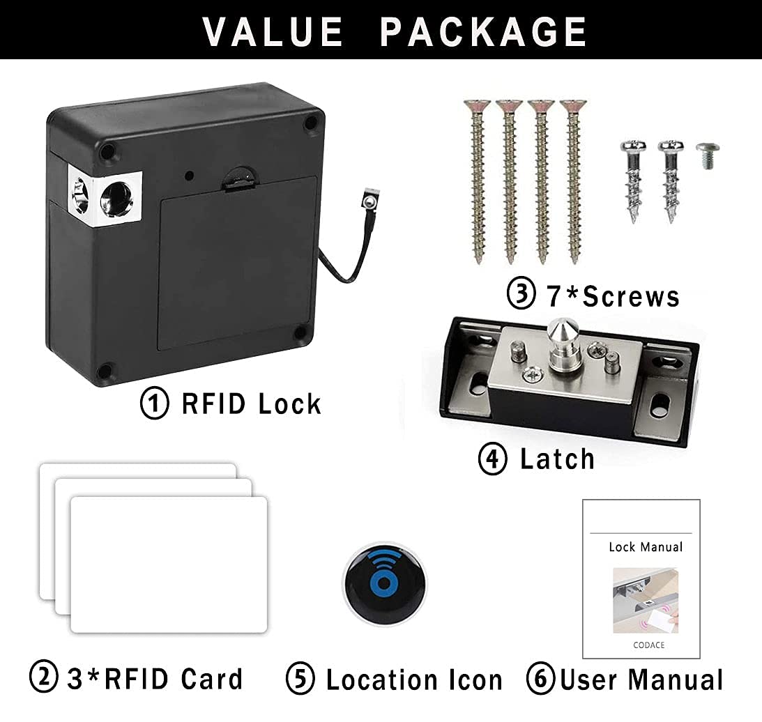 Buy RFID Electronic Lock, Smart NFC Drawer Locks, Hidden DIY Card Lock for Wooden