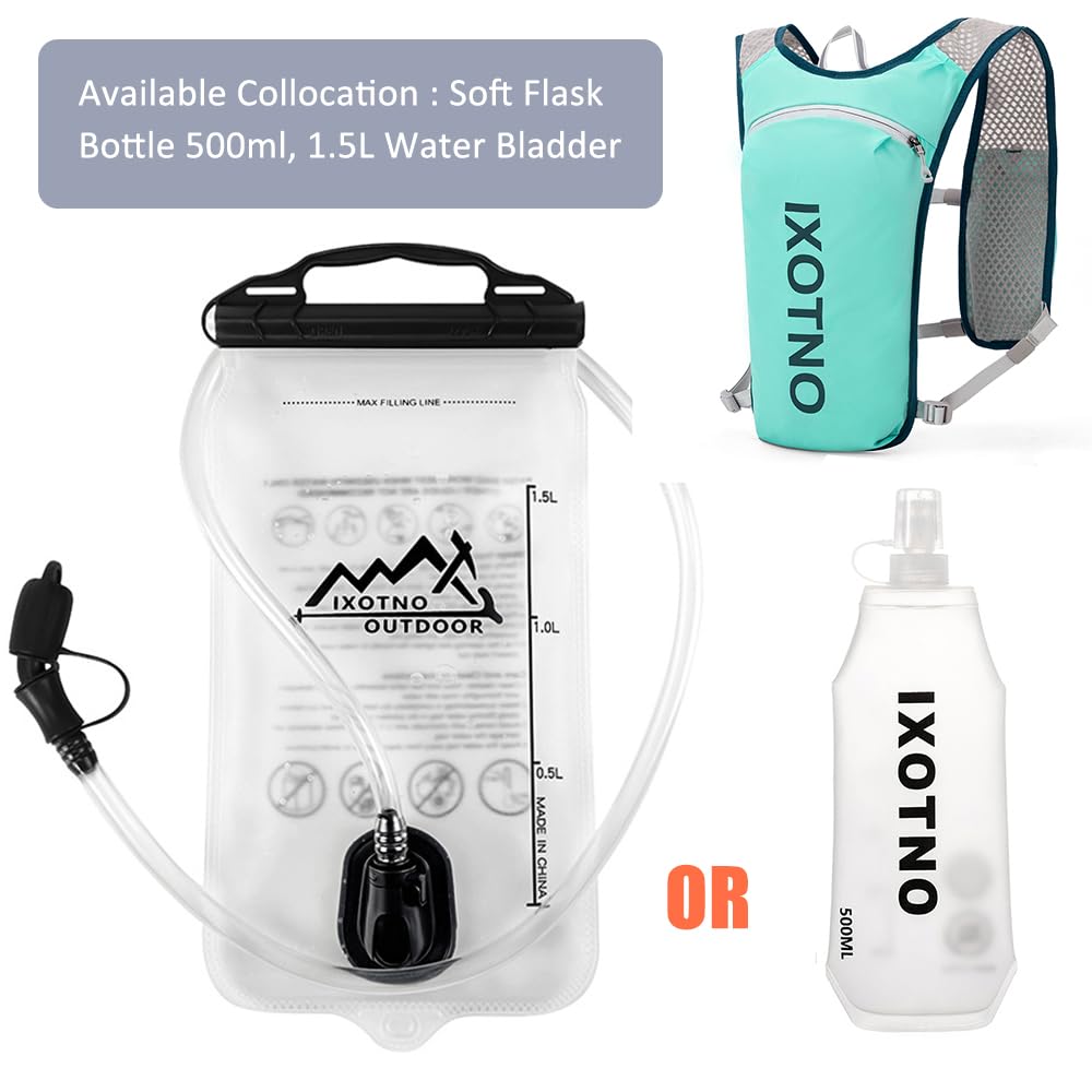 Mochila de chaleco de hidratación para correr, mochila ligera de 5 litros, correas ajustables en el pecho, chaleco de hidratación para correr, con bolsa de vejiga de agua o termo suave
