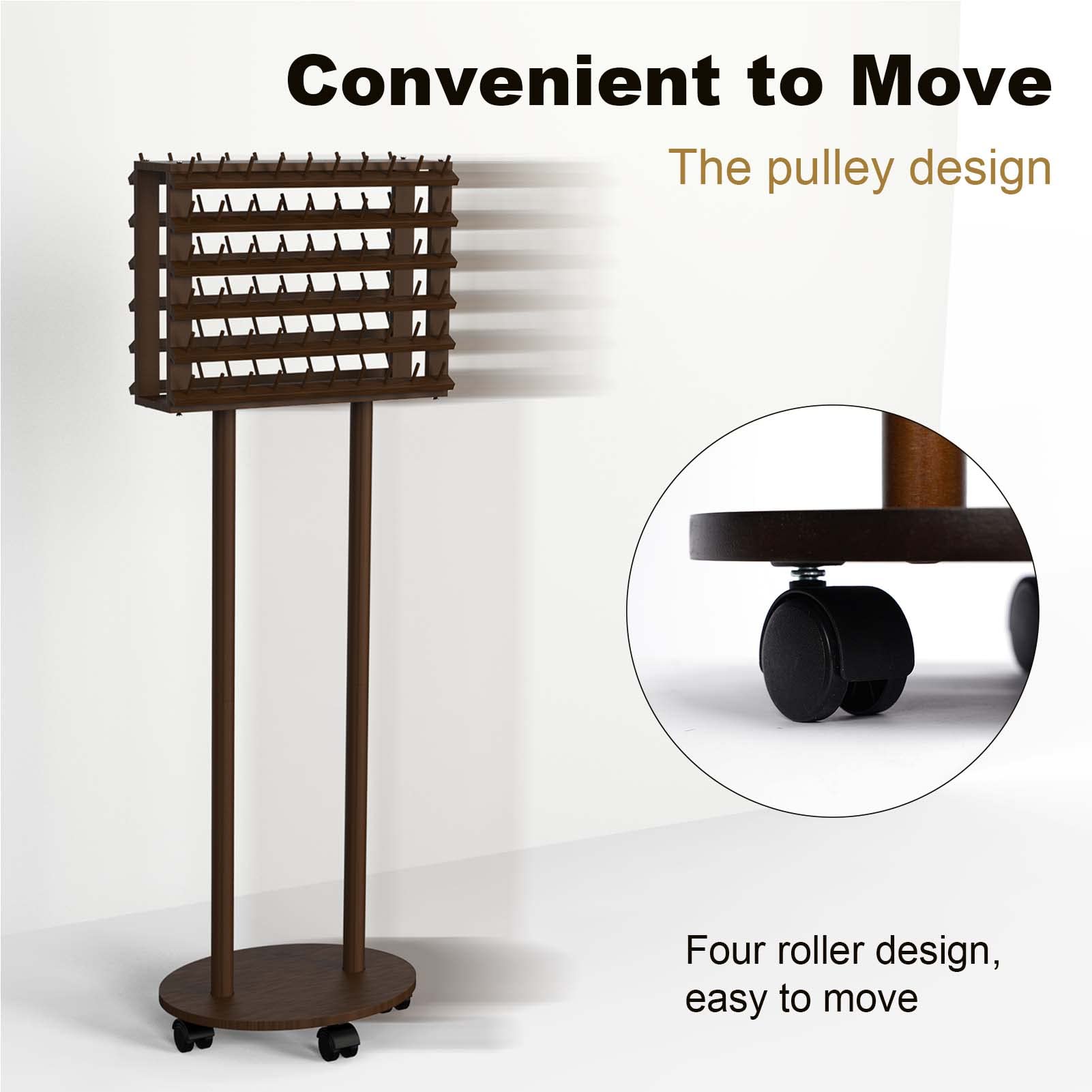 Aoibrloy Hair Braiding Rack, Wooden Standing Hair Holder for Braiding