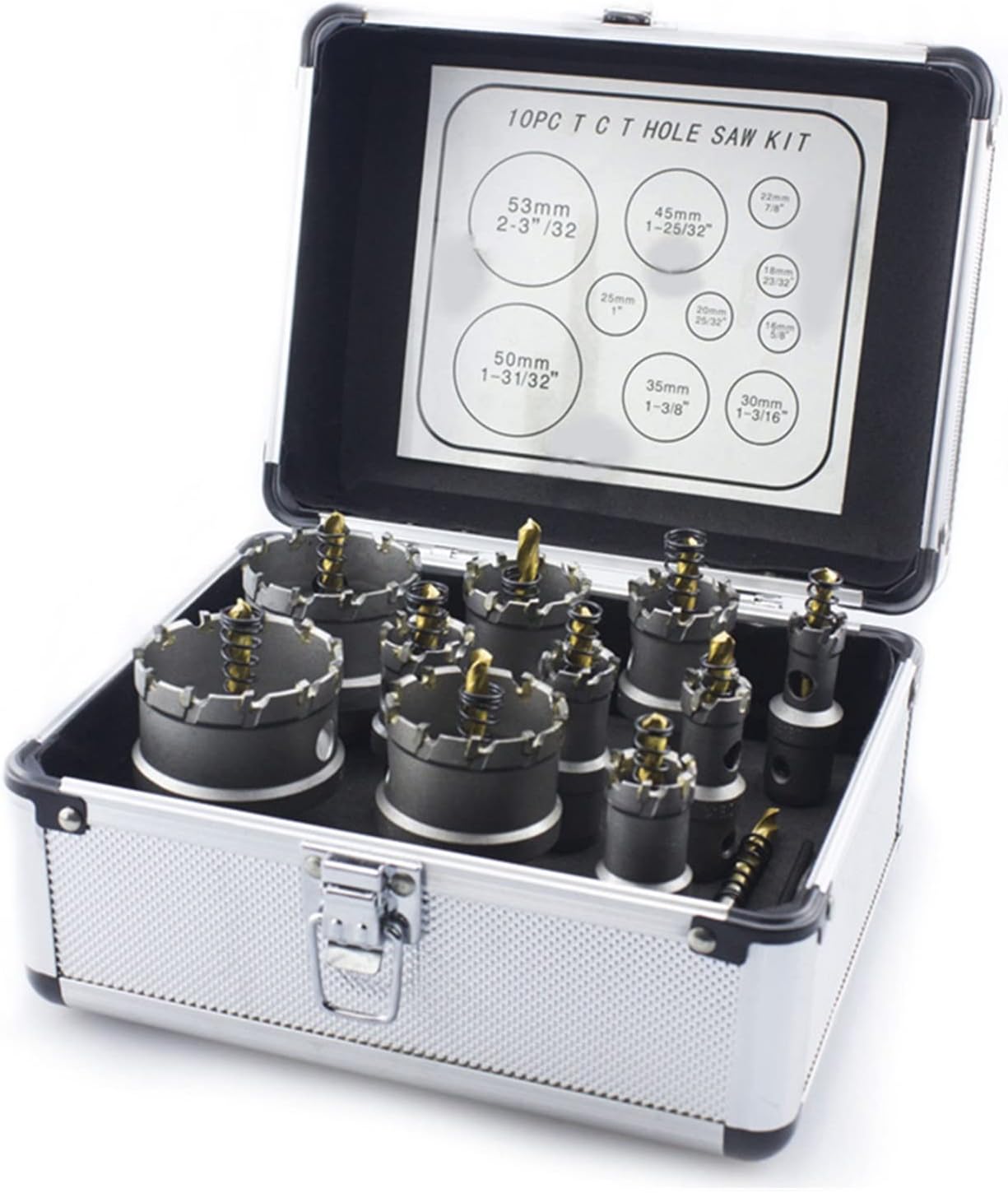 16-53mm Hole Opener Drill Bit Sets Hole Saw Carbide Cutter Drill Bit 10PC Set For Steel/Metal Plate/Iron Plate/Aluminum Alloy,DIY Tools