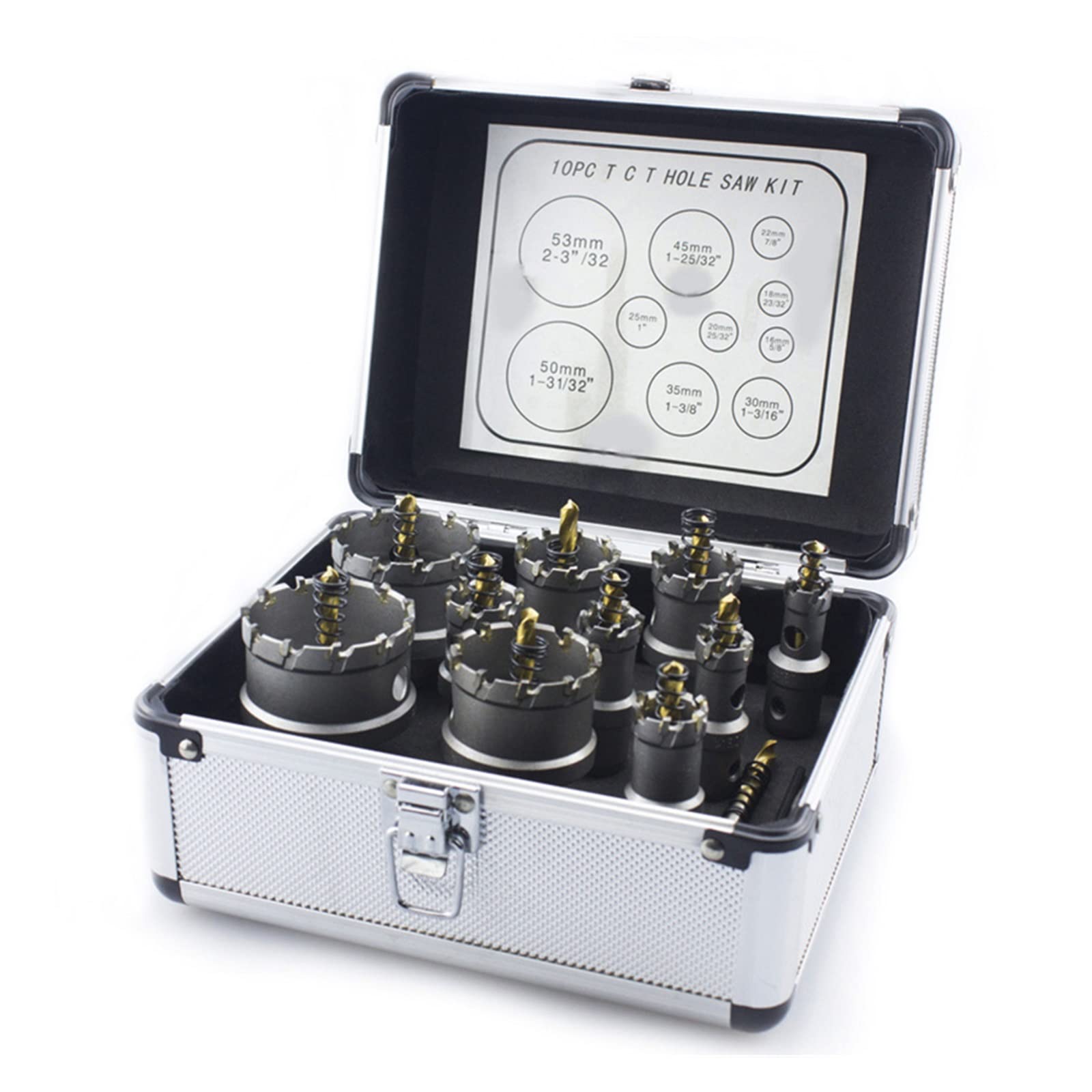 Kit 10 Scies-cloches Carbure 16-50mm Avec Foret Centre - Vearter, Coupe Métal