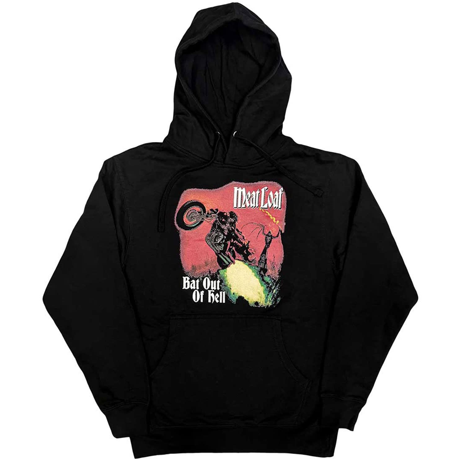 Rock Off Officially Licensed Products Men's Black Meat Loaf Bat Out Of Hell Official Unisex Hoodie Xxl
