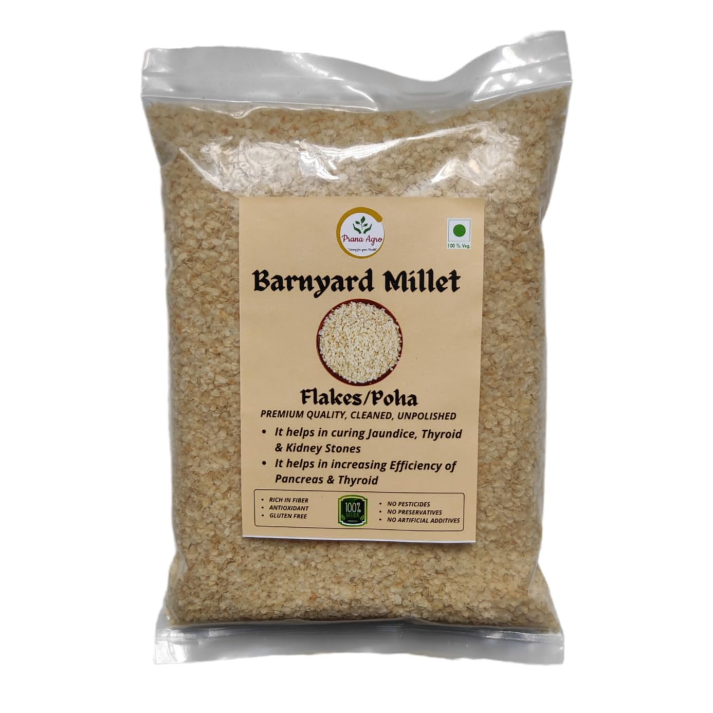 Prana Agro Barnyard Flakes/Poha (500 Grams) | Cleaned | Unpolished Millet | Naturally Produced & Gluten-Free | Ancient Grains for Health Benefits. (B09KJBVM9S) Amazon Price History, Amazon Price Tracker