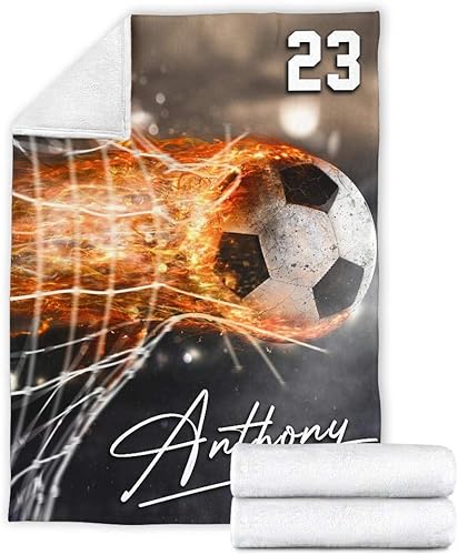 Miniatura 8 de Manta personalizada de forro polar Sherpa con número de nombre y número de nombre, estampado 3D, cálida, esponjosa, acogedora, suave, para TV, cama,