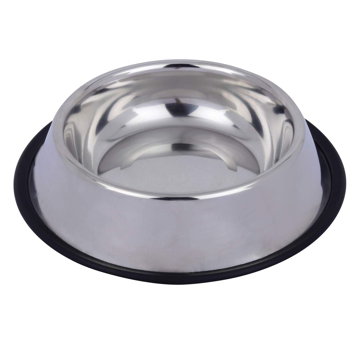 Home Bargains Pet Stainless Steel Bowl for Dogs, Cats & Any Pets - 1500ml | Feeding Bowl | Non-Skid Food, Non-Toxic & 100% Safe for Pets, Silver