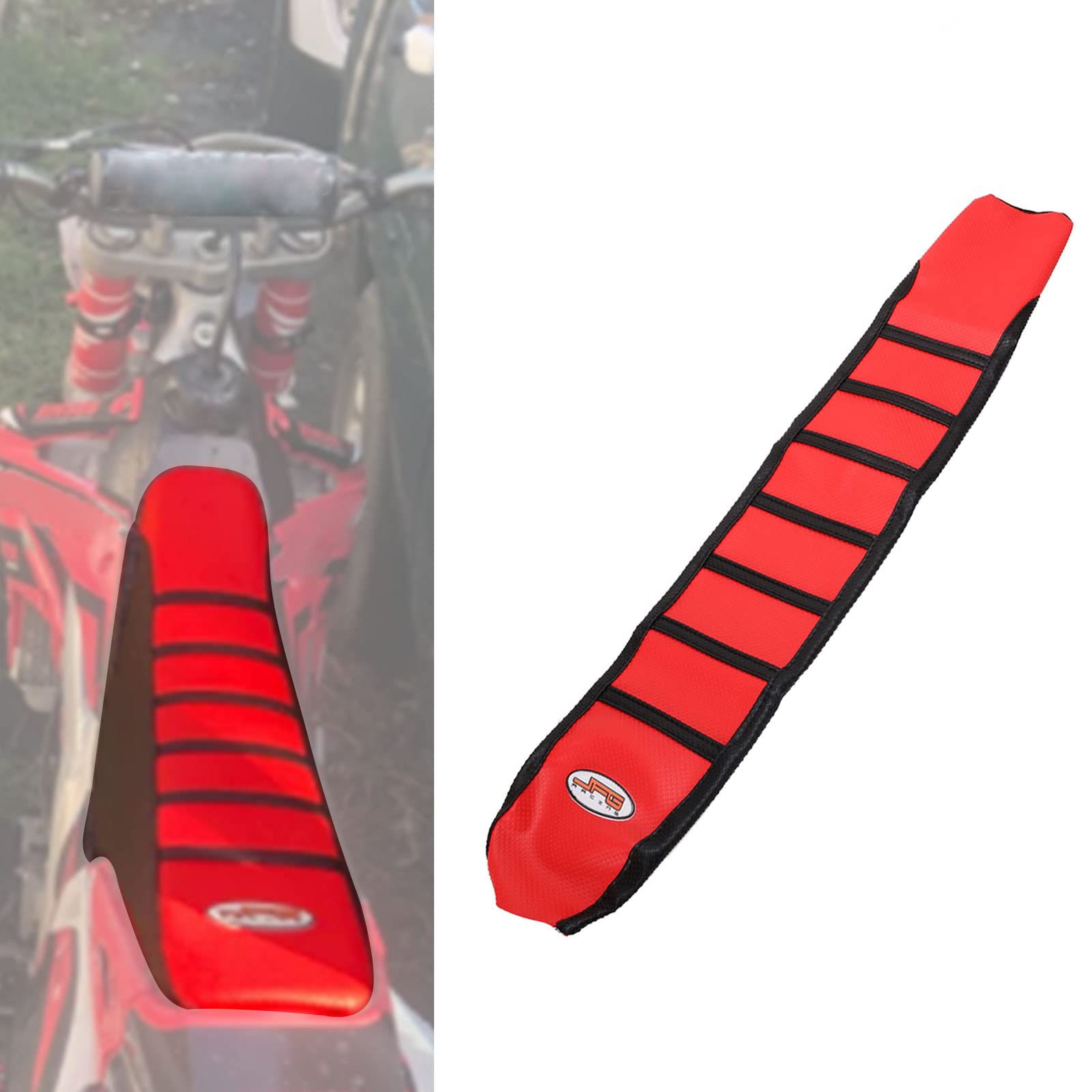 YSMOTO Motorcycle Gripper Seat Cover Rubber Soft Skin Covers for CRF250R 2010-2013, CRF450R 2009-2012 Dirt Bike Off Road, Red