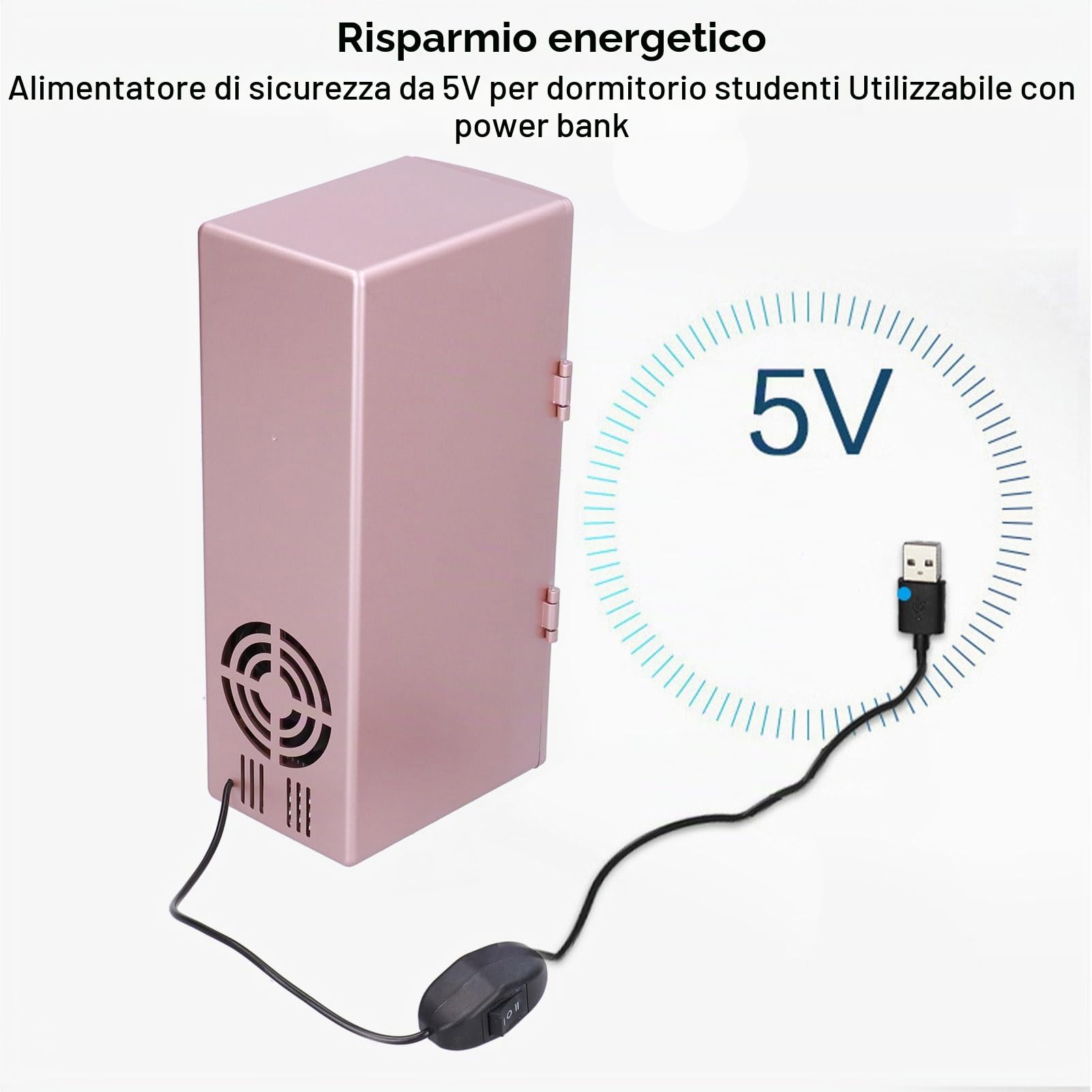 Mini Frigo,Piccolo USB Cosmetici Portatile Mini Frigo Refrigerato Oro Rosa Dispositivo di Raffreddamento Frigo Frigo più Caldo Frigoriferi Compatti
