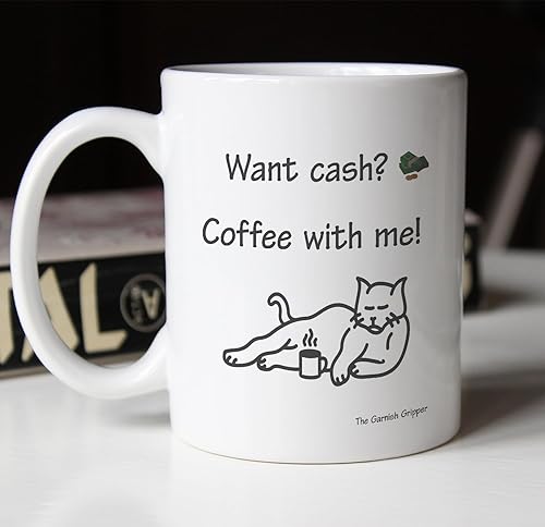Miniatura 6 de Quieres dinero Café conmigo - Taza de café - divertida taza de gato maullido - taza de gato perezoso regalo divertido para papá, madre amiga