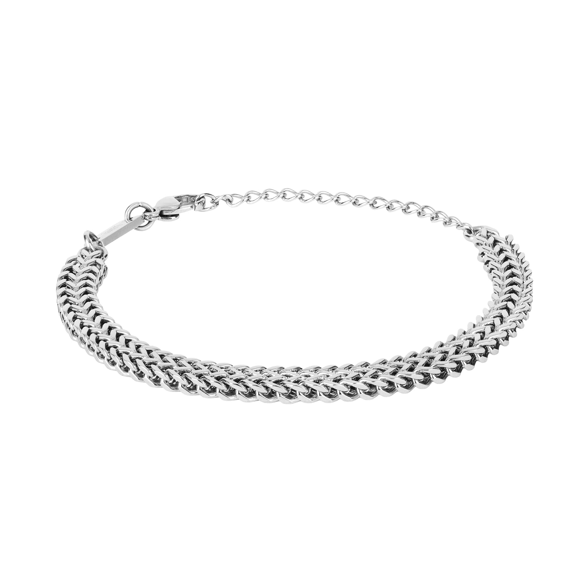 Essentials | Bracciale con catena a spiga di grano da 8 mm nero canna Essentials | Bracciale con catena a spiga di grano da 8 mm nero canna
