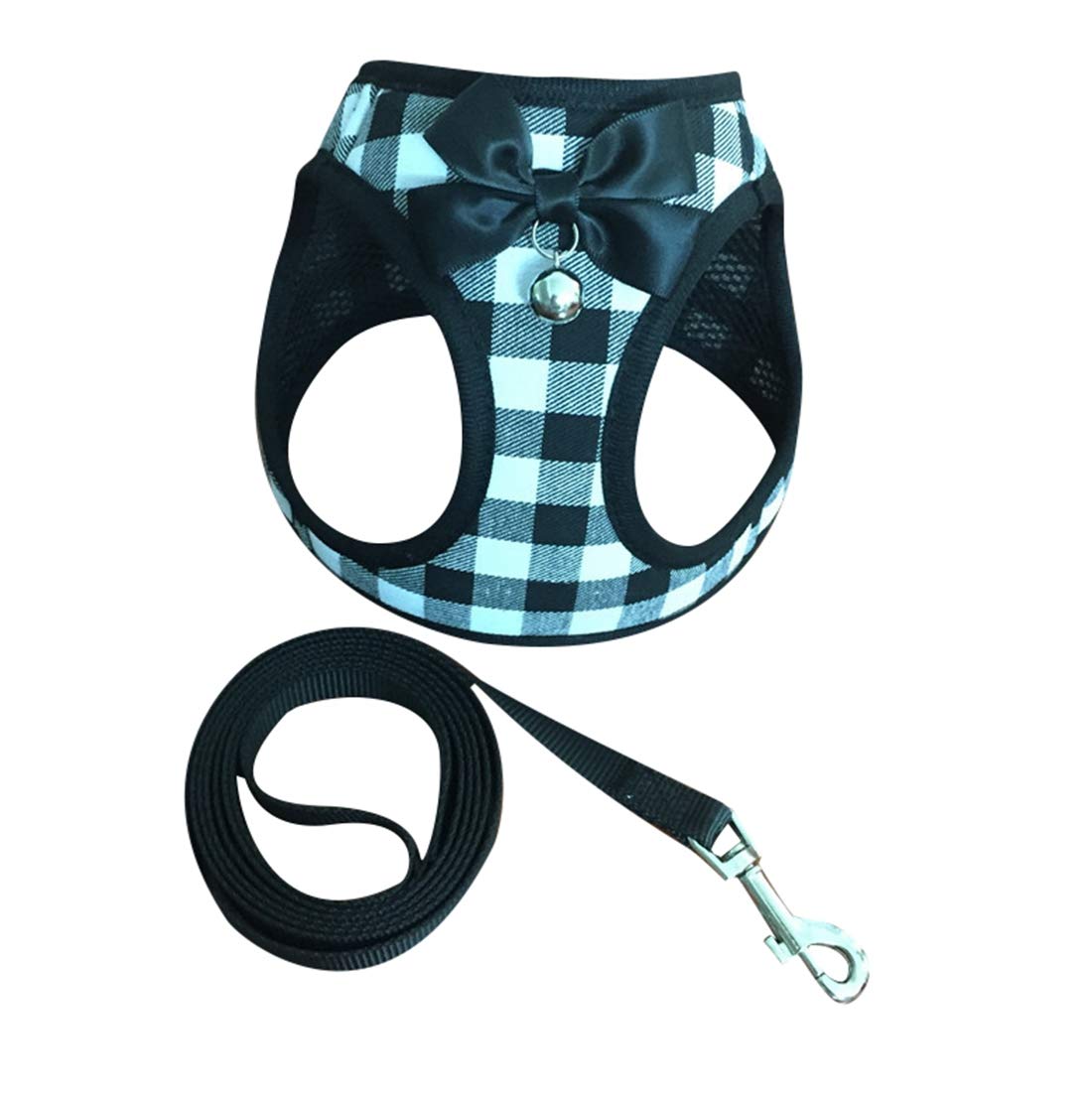 Cute Bow Mesh Dog Harness Breathable Soft Harness with Leash Cute Dog Harness Puppy Harness Leash Set
