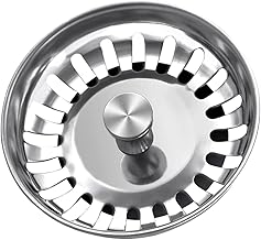 84mm Kitchen Sink Plugs - GLADFRESIT Stainless Steel Strainer Waste Stopper and Basket Strainer Sink