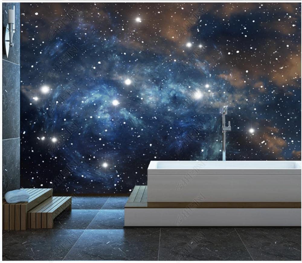 Papier Peint Panoramique Galaxie Bleue Étoilée 400X280cm
