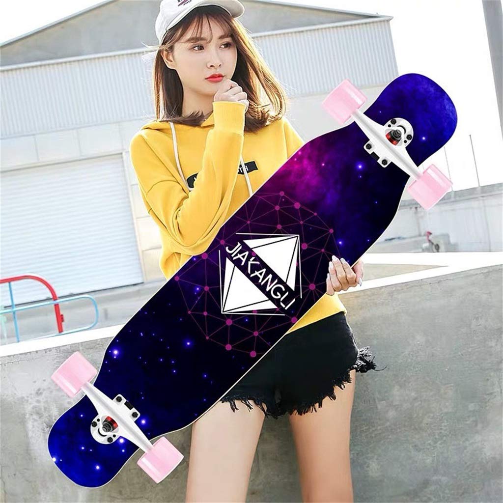 LZY YEENUO Longboards 8 Plis érable Complet Longboards Skateboard Dancing et Downhill Freestyle Cruiser pour Les Adolescents ou Les Adultes 42x9 Pouces