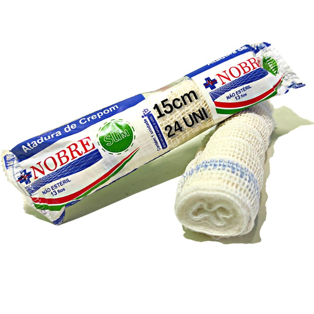 Atadura elástica crepom 13 fios - 15cm x 1,8m - 24 rolos