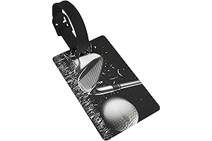Black and White Golf Print Luggage Tag: Easily Distinguishable, Compact as a Business Card