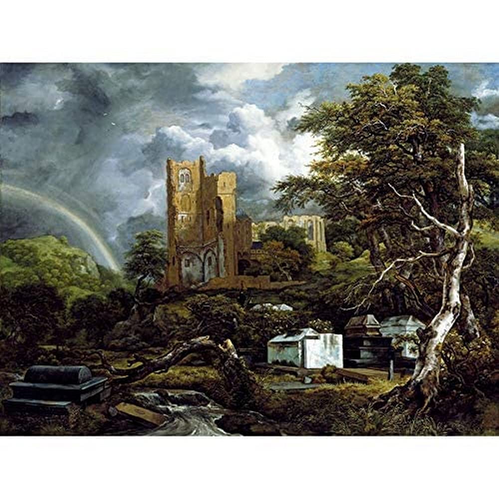 Van Ruisdael Jewish Cemetery Landscape Painting Art Print Canvas Premium Wall Decor Poster Mural