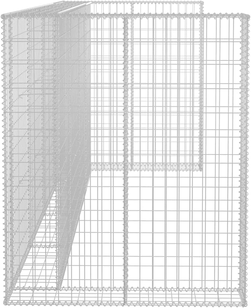 Gabion Wall for Garbage Bins Galvanized Steel Mesh Basket 126"x39.4"x47.2" Outdoor Trash Can Enclosure Easy Assembly Wheelie Bin Storage Backyard Waste Container Enclosure