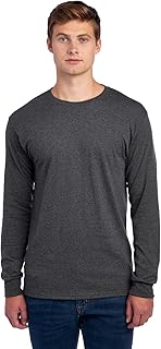 Men's Dri-Power Cotton Blend Long Sleeve Tees, Moisture Wicking, Odor Pr...