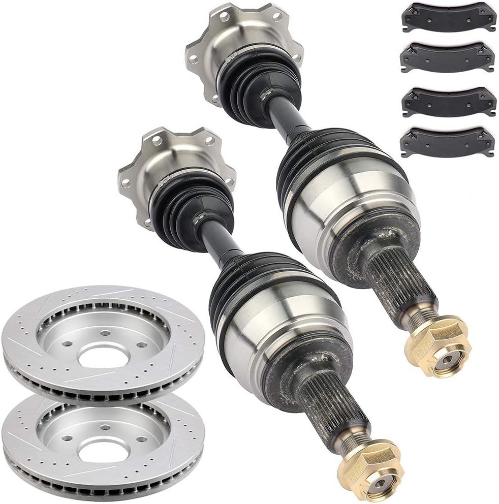 TUPARTS CV Axle Drive Shafts Brake rotor Kit fits for Chevy Tahoe 4.8L